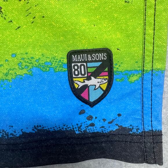 Swim Short Bundle of 2 Mens 32 Multicolor Lace Up Lightweight Stretch Swimwear - Picture 8 of 14